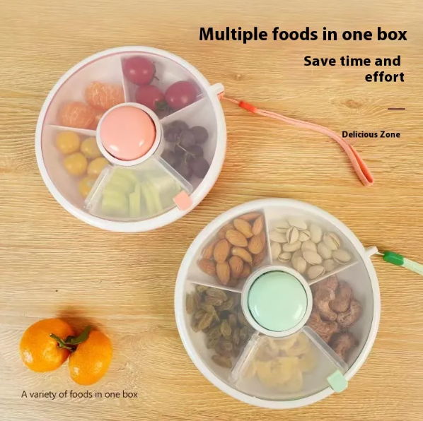 Rotating Snack Organizer with Lid for Kids