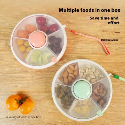 Rotating Snack Organizer with Lid for Kids