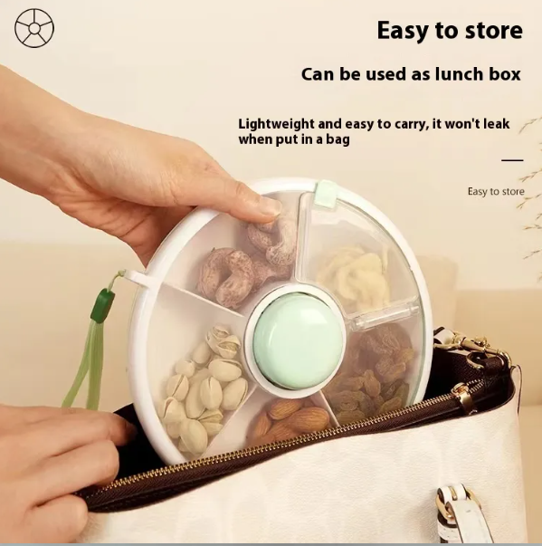 Rotating Snack Organizer with Lid for Kids