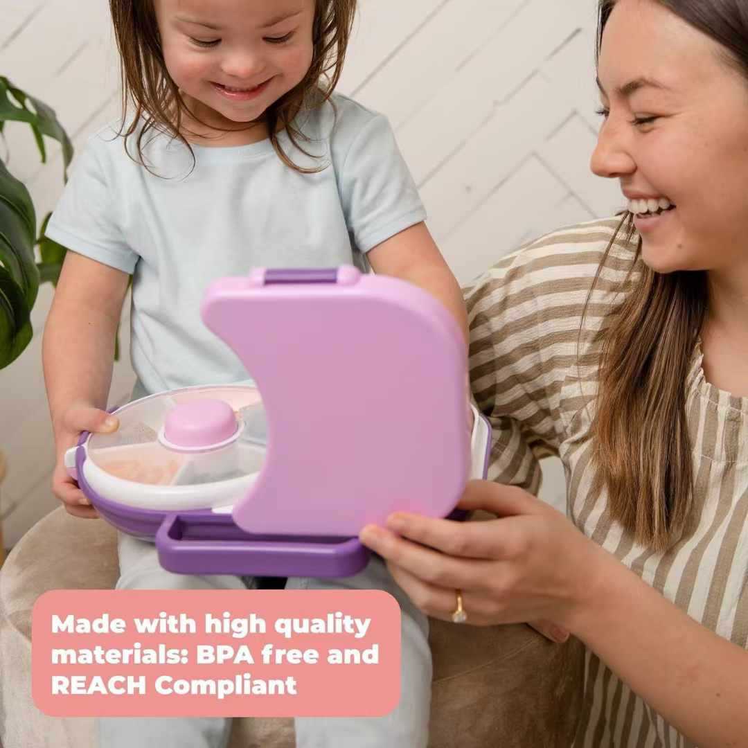 Rotating Snack Organizer with Lid for Kids