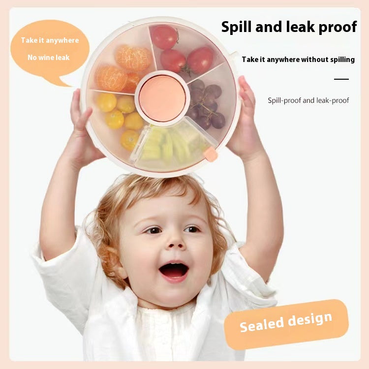 Rotating Snack Organizer with Lid for Kids
